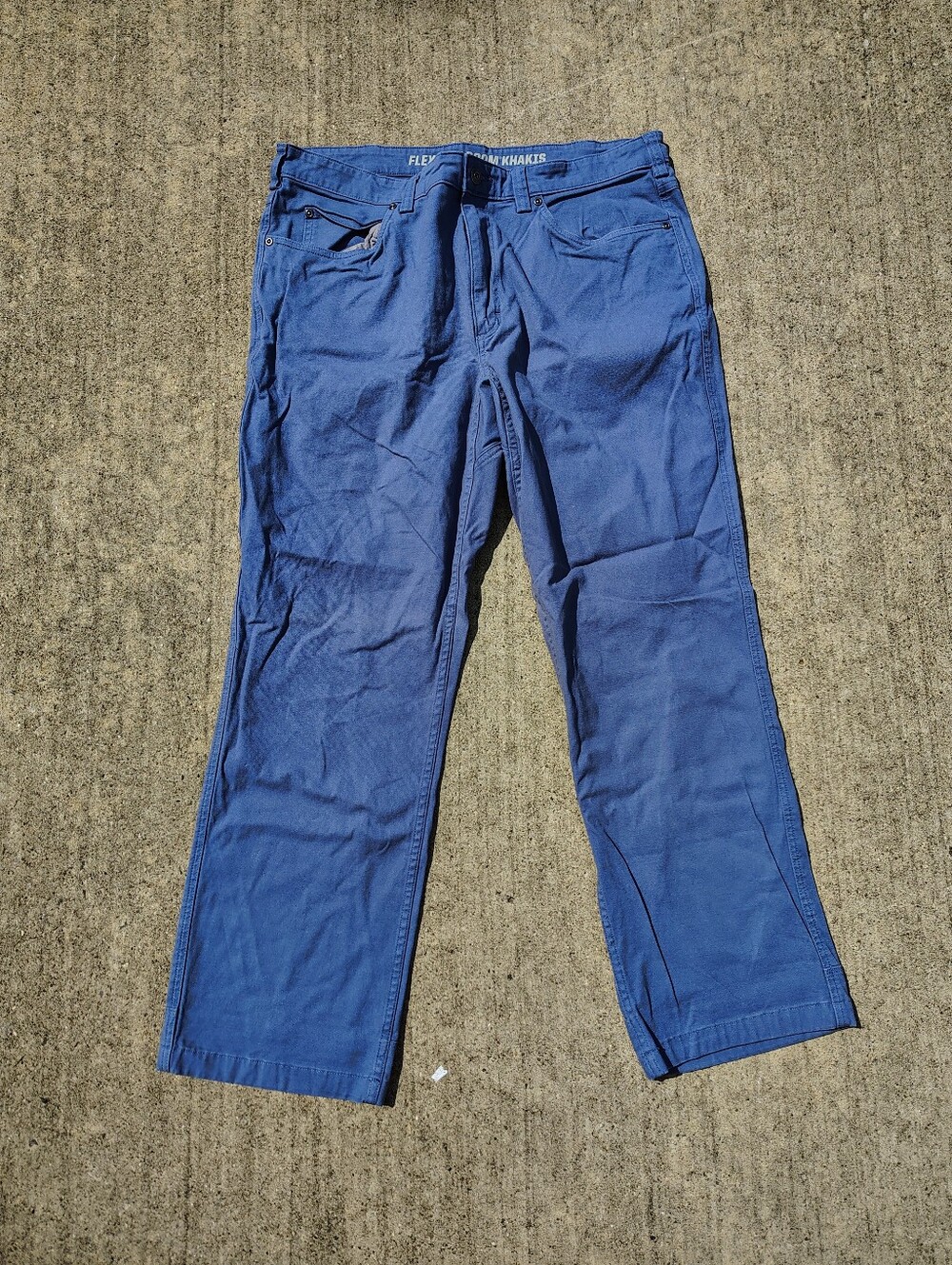 Duluth Trading Co Flex Ballroom Khakis 36x30 Relaxed Fit Blue Chino Pants Cotton